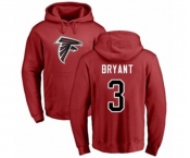 Football Atlanta Falcons #3 Matt Bryant Red Name & Number Logo Pullover Hoodie