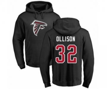 Football Atlanta Falcons #32 Qadree Ollison Black Name & Number Logo Pullover Hoodie