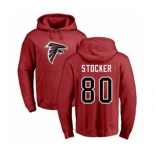 Football Atlanta Falcons #80 Luke Stocker Red Name & Number Logo Pullover Hoodie