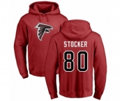 Football Atlanta Falcons #80 Luke Stocker Red Name & Number Logo Pullover Hoodie