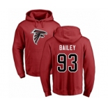 Football Atlanta Falcons #93 Allen Bailey Red Name & Number Logo Pullover Hoodie