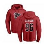 Football Atlanta Falcons #96 Tyeler Davison Red Name & Number Logo Pullover Hoodie