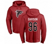 Football Atlanta Falcons #96 Tyeler Davison Red Name & Number Logo Pullover Hoodie