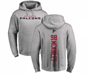 Football Atlanta Falcons #98 Takkarist McKinley Ash Backer Pullover Hoodie