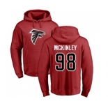 Football Atlanta Falcons #98 Takkarist McKinley Red Name & Number Logo Pullover Hoodie