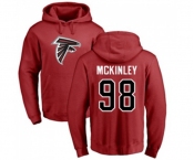 Football Atlanta Falcons #98 Takkarist McKinley Red Name & Number Logo Pullover Hoodie