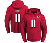 Football Men's Atlanta Falcons #11 Julio Jones Red Name & Number Pullover Hoodie