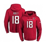 Football Men's Atlanta Falcons #18 Calvin Ridley Red Name & Number Pullover Hoodie