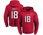 Football Men's Atlanta Falcons #18 Calvin Ridley Red Name & Number Pullover Hoodie