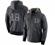 Football Men's Atlanta Falcons #18 Calvin Ridley Stitched Black Anthracite Salute to Service Player Performance Hoodie