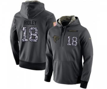 Football Men's Atlanta Falcons #18 Calvin Ridley Stitched Black Anthracite Salute to Service Player Performance Hoodie