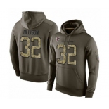 Football Men's Atlanta Falcons #32 Qadree Ollison Green Salute To Service Pullover Hoodie