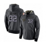 Football Men's Atlanta Falcons #32 Qadree Ollison Stitched Black Anthracite Salute to Service Player Performance Hoodie