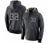 Football Men's Atlanta Falcons #32 Qadree Ollison Stitched Black Anthracite Salute to Service Player Performance Hoodie