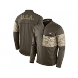 Men Atlanta Falcons Nike Olive Salute to Service Sideline Hybrid Half-Zip Pullover Jacket