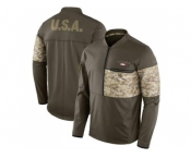 Men Atlanta Falcons Nike Olive Salute to Service Sideline Hybrid Half-Zip Pullover Jacket