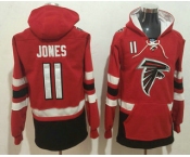 Men's Atlanta Falcons #11 Julio Jones NEW Red Pocket Stitched NFL Pullover Hoodie