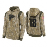 Men's Atlanta Falcons #18 Calvin Ridley Camo 2021 Salute To Service Therma Performance Pullover Hoodie