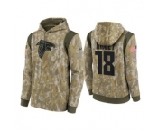 Men's Atlanta Falcons #18 Calvin Ridley Camo 2021 Salute To Service Therma Performance Pullover Hoodie