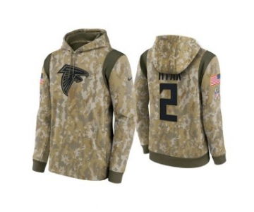 Men's Atlanta Falcons #2 Matt Ryan Camo 2021 Salute To Service Therma Performance Pullover Hoodie