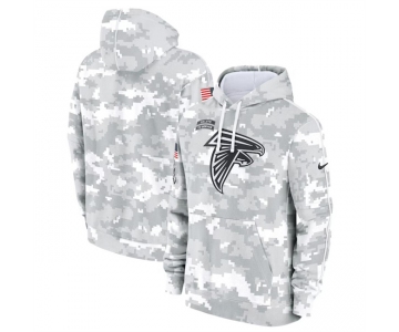 Men's Atlanta Falcons 2024 Arctic Camo Salute To Service Club Fleece Pullover Hoodie