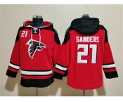 Men's Atlanta Falcons #21 Deion Sanders Red Ageless Must-Have Lace-Up Pullover Hoodie