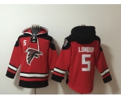 Men's Atlanta Falcons #5 Drake London Red Ageless Must-Have Lace-Up Pullover Hoodie