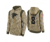 Men's Atlanta Falcons #8 Kyle Pitts Camo 2021 Salute To Service Therma Performance Pullover Hoodie