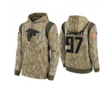 Men's Atlanta Falcons #97 Grady Jarrett Camo 2021 Salute To Service Therma Performance Pullover Hoodie