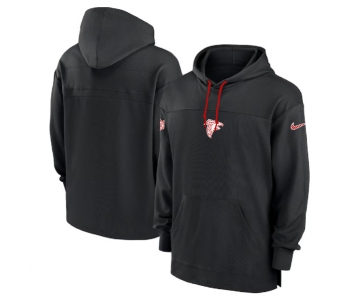 Men's Atlanta Falcons Black Performance Pullover Hoodie