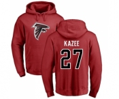 NFL Nike Atlanta Falcons #27 Damontae Kazee Red Name & Number Logo Pullover Hoodie