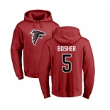 NFL Nike Atlanta Falcons #5 Matt Bosher Red Name & Number Logo Pullover Hoodie