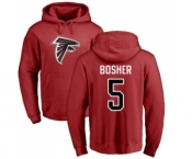 NFL Nike Atlanta Falcons #5 Matt Bosher Red Name & Number Logo Pullover Hoodie