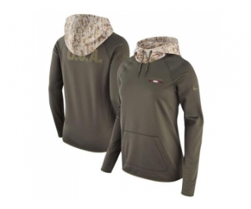 Women Atlanta Falcons Nike Olive Salute to Service Performance Pullover Hoodie