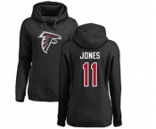 Football Women's Atlanta Falcons #11 Julio Jones Black Name & Number Logo Pullover Hoodie