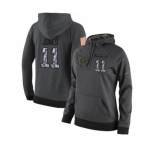 Football Women's Atlanta Falcons #11 Julio Jones Stitched Black Anthracite Salute to Service Player Performance Hoodie