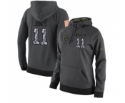 Football Women's Atlanta Falcons #11 Julio Jones Stitched Black Anthracite Salute to Service Player Performance Hoodie