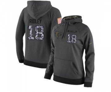 Football Women's Atlanta Falcons #18 Calvin Ridley Stitched Black Anthracite Salute to Service Player Performance Hoodie