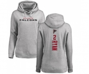 Football Women's Atlanta Falcons #2 Matt Ryan Ash Backer Pullover Hoodie