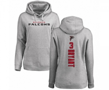 Football Women's Atlanta Falcons #3 Matt Bryant Ash Backer Pullover Hoodie