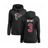 Football Women's Atlanta Falcons #3 Matt Bryant Black Name & Number Logo Pullover Hoodie