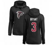 Football Women's Atlanta Falcons #3 Matt Bryant Black Name & Number Logo Pullover Hoodie