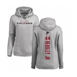 Football Women's Atlanta Falcons #44 Vic Beasley Ash Backer Pullover Hoodie