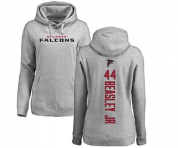 Football Women's Atlanta Falcons #44 Vic Beasley Ash Backer Pullover Hoodie