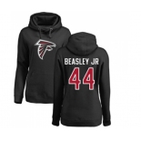 Football Women's Atlanta Falcons #44 Vic Beasley Black Name & Number Logo Pullover Hoodie