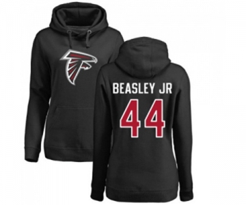 Football Women's Atlanta Falcons #44 Vic Beasley Black Name & Number Logo Pullover Hoodie