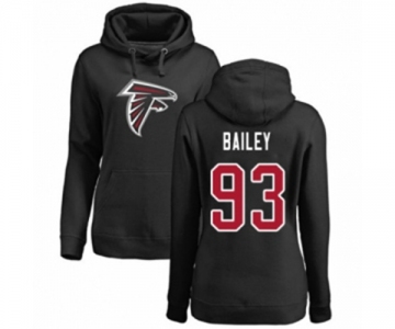 Football Women's Atlanta Falcons #93 Allen Bailey Black Name & Number Logo Pullover Hoodie