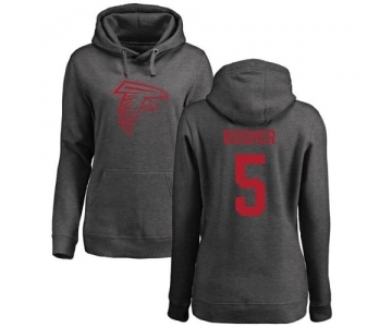 NFL Women's Nike Atlanta Falcons #5 Matt Bosher Ash One Color Pullover Hoodie