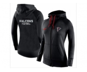 Women Nike Atlanta Falcons Full-Zip Performance Hoodie Black