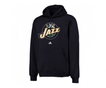 Adidas Utah Jazz Logo Pullover Navy Hoodie Sweatshirt